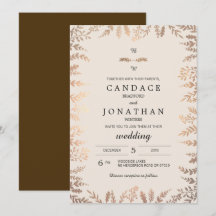 Elegante Boda de Foliage Faux Gold