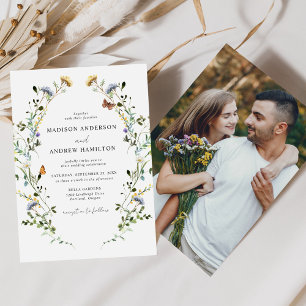 Invitación Elegante Boda de foto de Wildflower Meadow