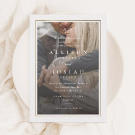 Invitación Elegante Boda de Foto Transparente de Oro
