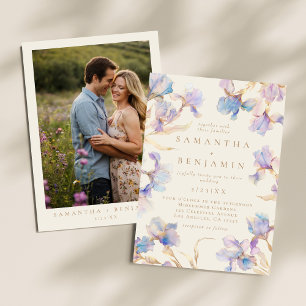Invitación Elegante Boda de fotografía Boho Iris