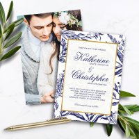 Elegante Boda de fotografía botánica de oro azul d