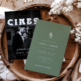 Invitación Elegante Boda de fotografía botánica Minimalista