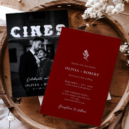 Invitación Elegante Boda de fotografía botánica Minimalista