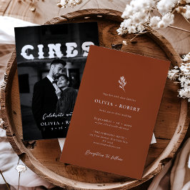 Invitación Elegante Boda de fotografía botánica Minimalista