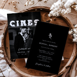 Invitación Elegante Boda de fotografía botánica Minimalista