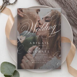 Invitación Elegante boda de fotografía clásica de caligrafía