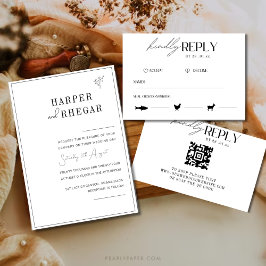 Invitación Elegante Boda de fotografía clásico blanco y negro