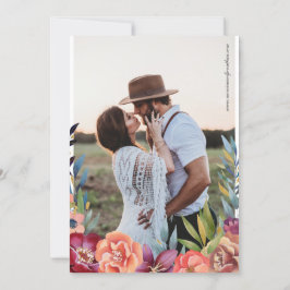 Invitación Elegante Boda de fotografía con flores de borgoña 