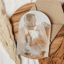 Invitación Elegante Boda de fotografía de arco superpuesto de