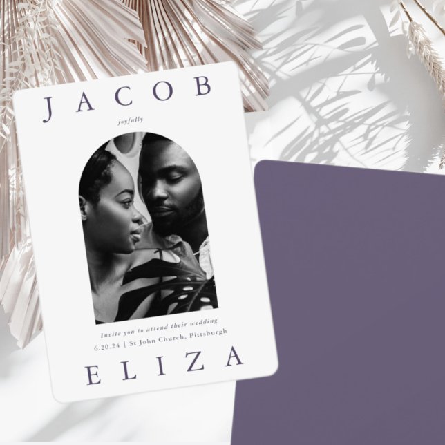 Invitación Elegante Boda de fotografía de arco violeta (Subido por el creador)