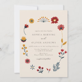 Invitación Elegante Boda de fotografía de Boho Hygge Floral