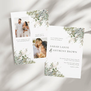 Invitación Elegante Boda de fotografía de color de agua verde