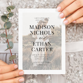Invitación Elegante Boda de fotografía de escritura simple ca