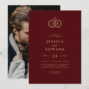 Invitación Elegante Boda de fotografía de lujo en el Monogram