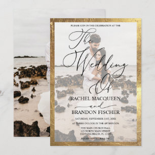 Invitación Elegante Boda de fotografía de pareja con marco de