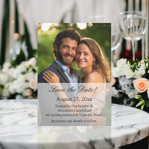 Invitación Elegante Boda de fotografía de Sheer Overlay