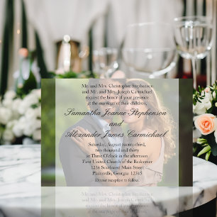 Invitación Elegante Boda de fotografía de Sheer Overlay