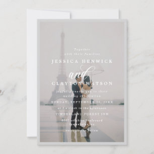Invitación Elegante Boda de fotografía de terciopelo negro y