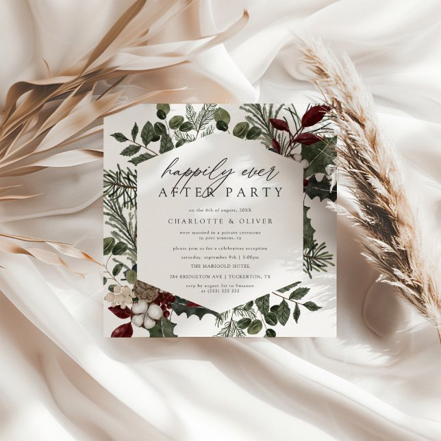 Invitación Elegante Boda de fotografía de vegetación de invie (Subido por el creador)