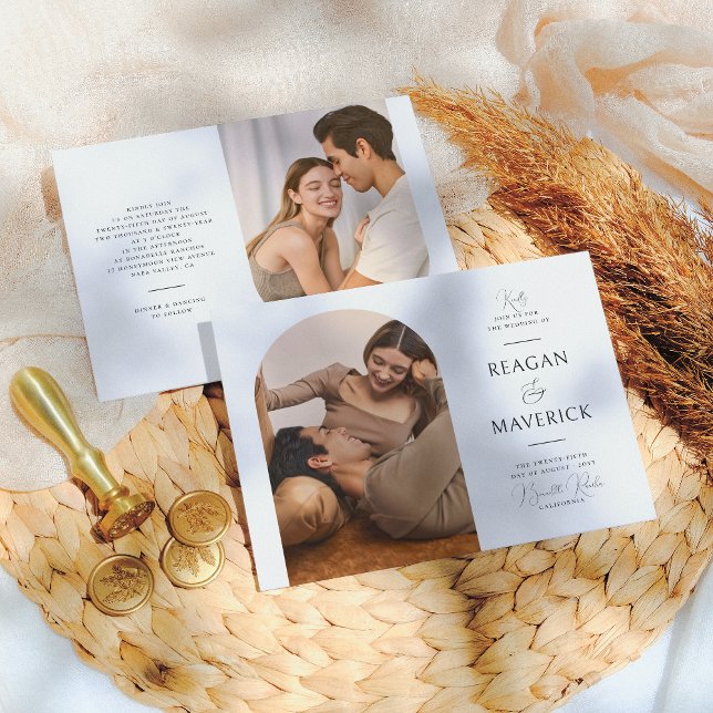 Invitación Elegante Boda de fotografía del Boho Arch Classic  (Subido por el creador)