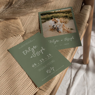 Invitación Elegante Boda de fotografía del Boho Minimalista S