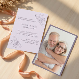 Invitación Elegante Boda de fotografía floral 50º aniversario