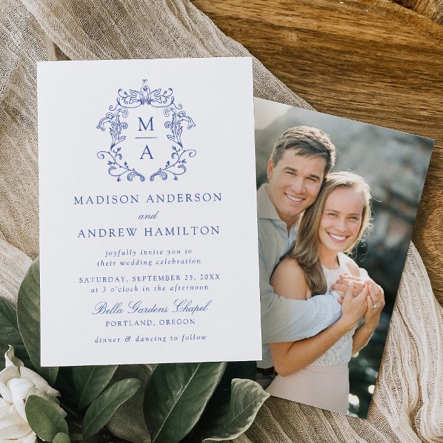 Invitación Elegante Boda de fotografía floral de la Chinoiser (Subido por el creador)