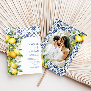 Invitación Elegante Boda de fotografía mediterráneo limonero