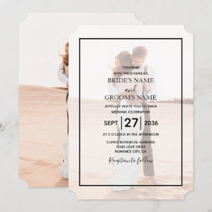 Invitación Elegante Boda de fotografía Minimalista simple