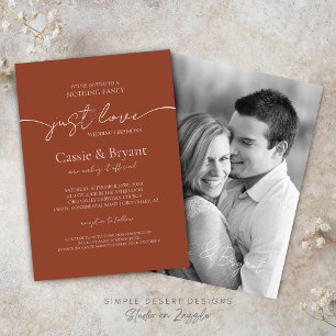 Invitación Elegante Boda de fotografía moderna de Terracota