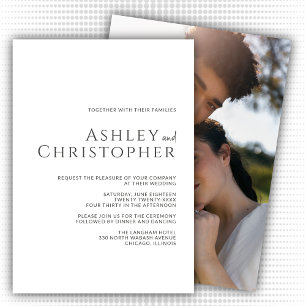 Invitación Elegante Boda de fotografía moderno de pizarra osc