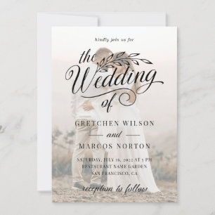 Invitación Elegante Boda de fotografía Personalizado clásica 