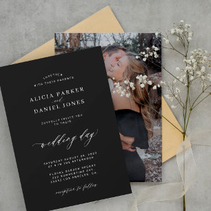 Invitación Elegante boda de fotografía personalizado clásico
