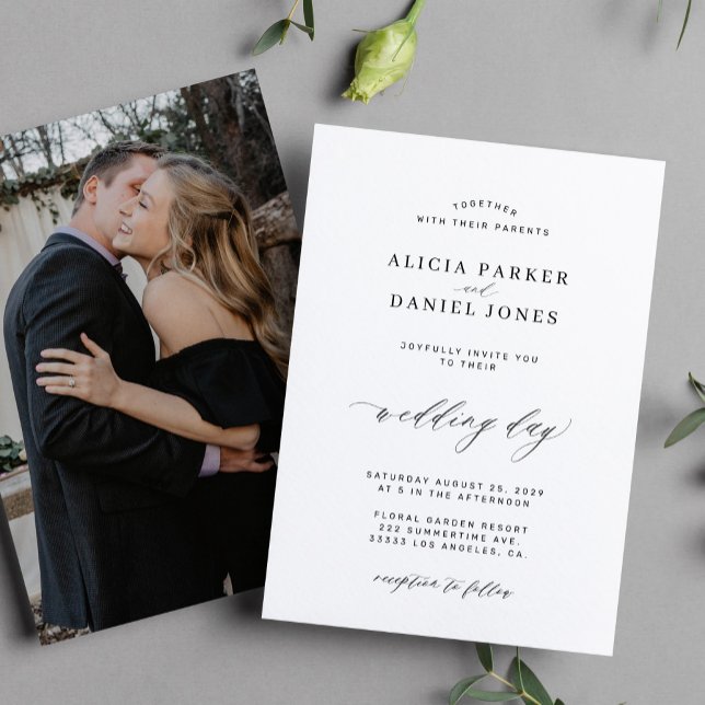 Invitación Elegante boda de fotografía personalizado clásico  (Subido por el creador)