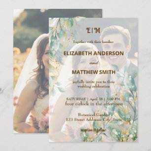 Invitación Elegante boda de fotografía rústico minimalista y 