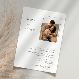 Invitación Elegante Boda de fotografía simple en blanco y neg
