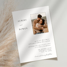 Invitación Elegante Boda de fotografía simple en blanco y neg