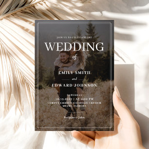 Invitación Elegante Boda de fotografía simple superpuesta