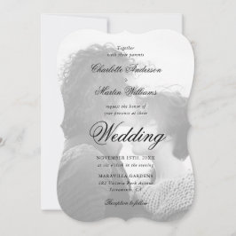 Invitación Elegante Boda de fotografías Black 2