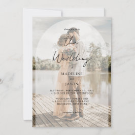 Invitación Elegante Boda de fotografías de escritura arcaica