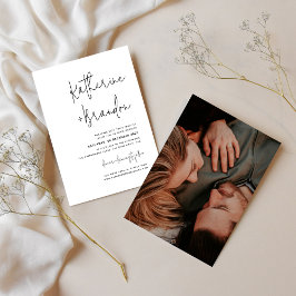 Invitación Elegante Boda de fotografías de escritura casual m