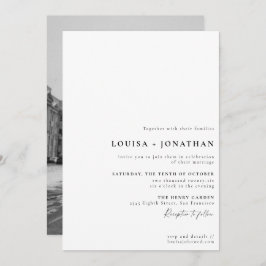 Invitación Elegante Boda de fotografías de escritura formal e