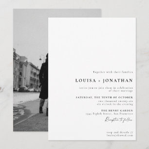 Invitación Elegante Boda de fotografías de escritura formal e