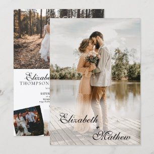 Invitación Elegante Boda de fotografías de estilo clásico mod