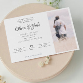 Invitación Elegante Boda de fotografías en blanco negro