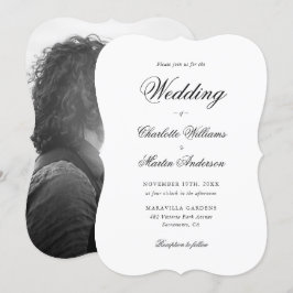 Invitación Elegante Boda de fotografías en blanco y negro