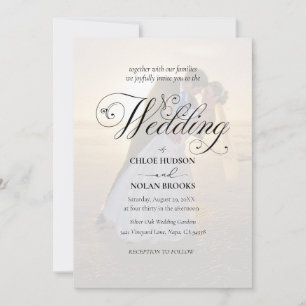 Invitación Elegante Boda de fotografías en blanco y negro