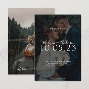 Invitación Elegante Boda de fotografías en blanco y negro