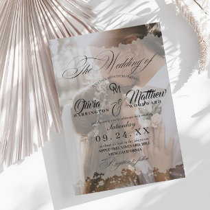 Invitación Elegante Boda de fotografías en blanco y negro