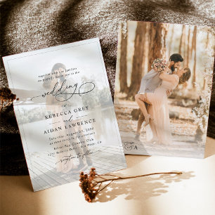 Invitación Elegante Boda de fotografías en blanco y negro